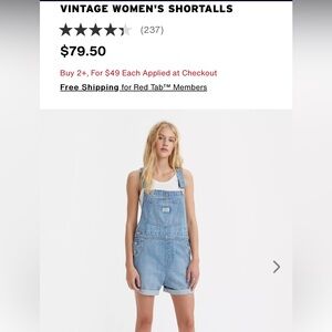 Vintage Levi Short Overalls